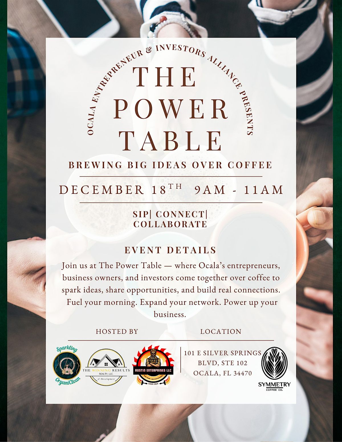 The Power Table - Hosted by Ocala Entrepreneur & Investors Alliance, 18 December | Event in Ocala | AllEvents