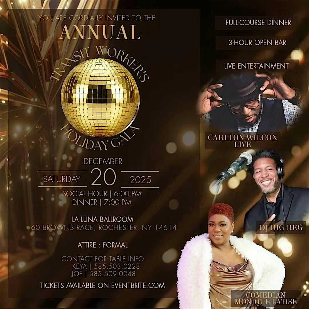 Transit Worker's Holiday Gala, 20 December | Event in Rochester | AllEvents