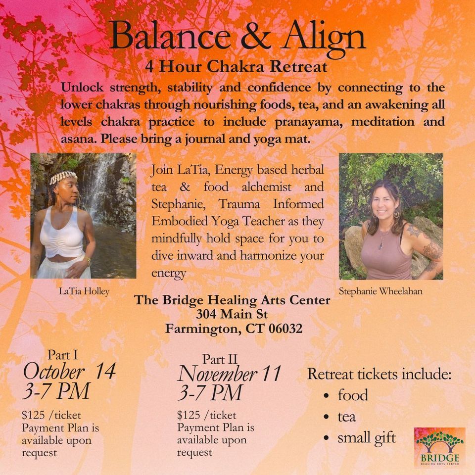 Balance and Align Chakra Retreat, Bridge Healing Arts Center, Bristol