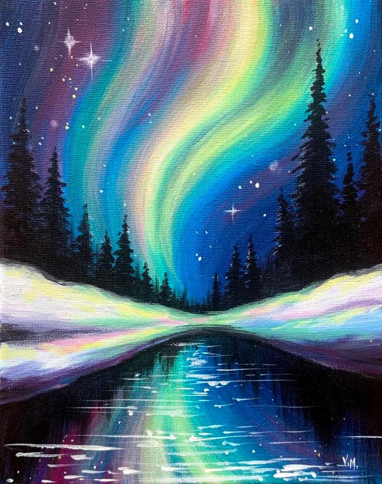 Aurora Borealis, a PAINT & SIP EVENT with Lisa, Owl's Nest Resort