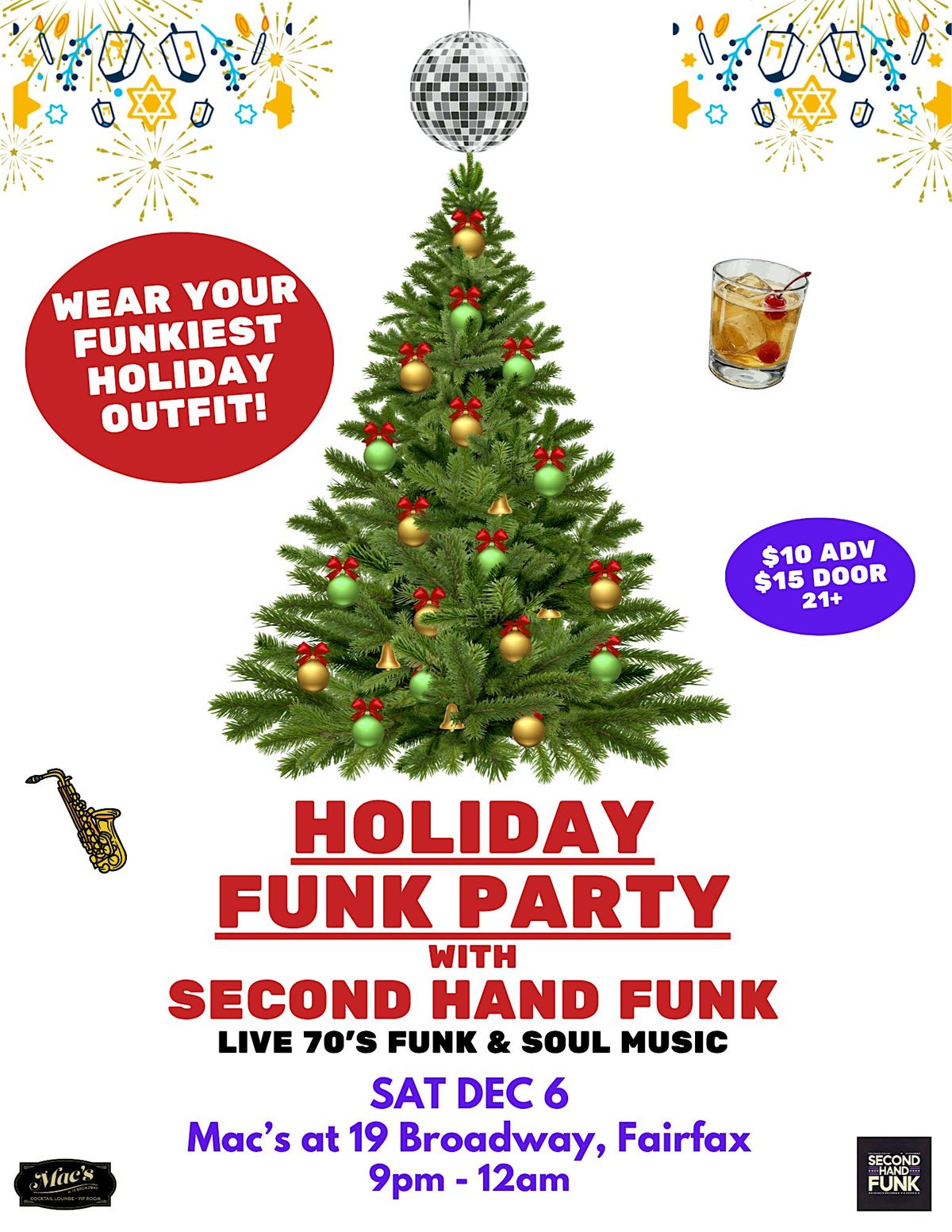 Holiday Funk Party at Mac’s — Featuring Second Hand Funk!, 6 December | Event in Fairfax | AllEvents