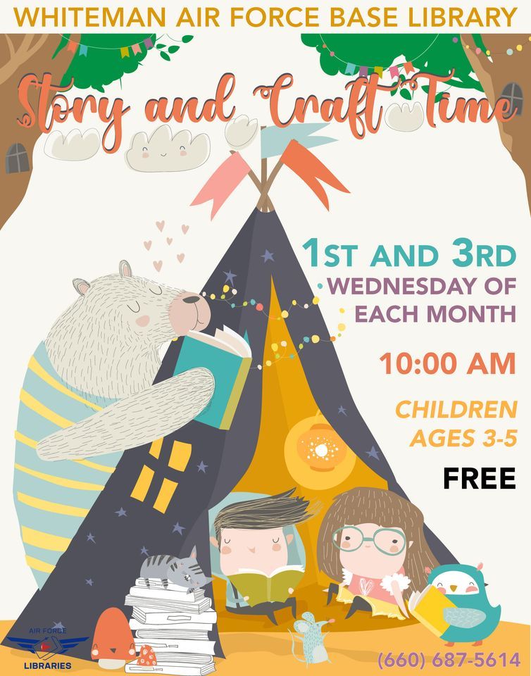 Story and Craft Time (ages 3 -5), Whiteman AFB Library, Grover, 6 ...