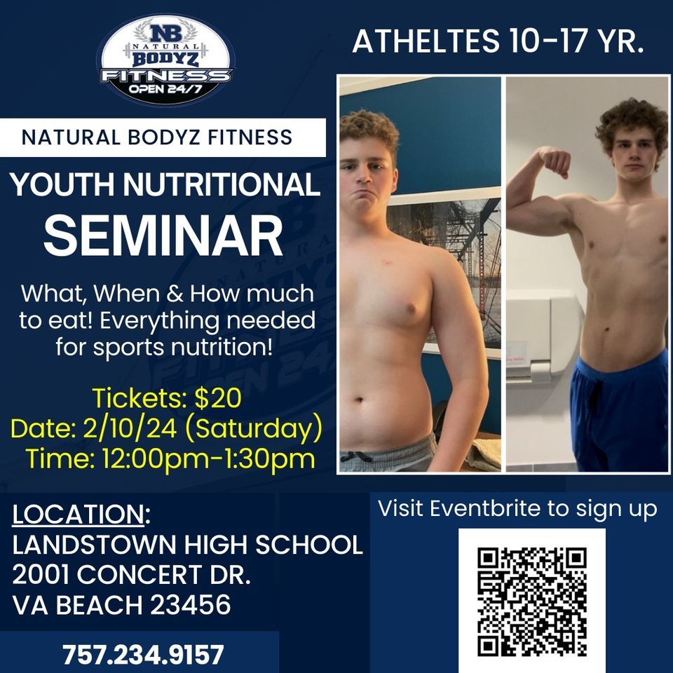 Youth Nutritional Seminar, Natural Bodyz Fitness 24/7, Virginia Beach, February 10 2024