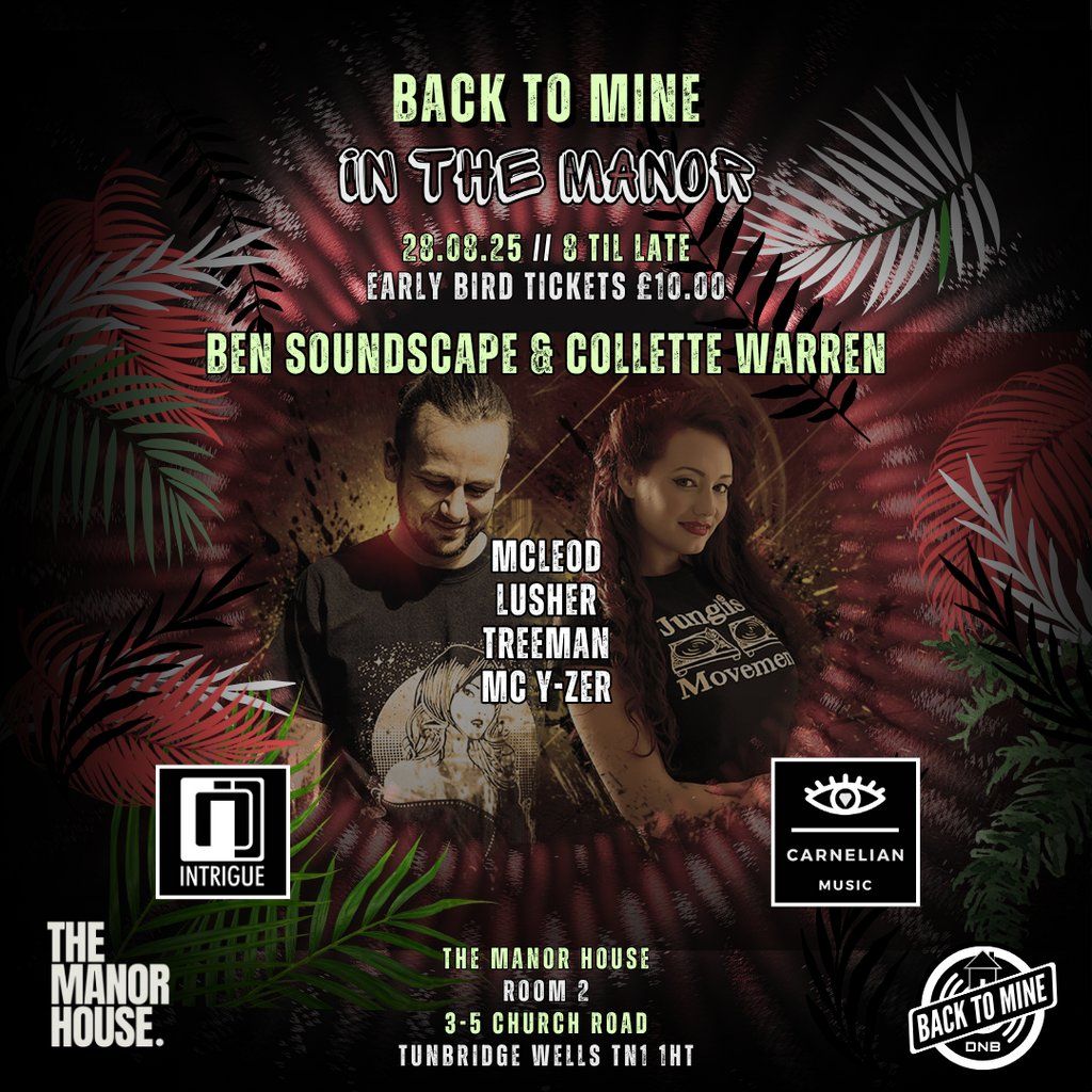Ben Soundscape & Collette Warren in The Manor | Room 2 Takeover, 28 August | Event in Southborough | AllEvents