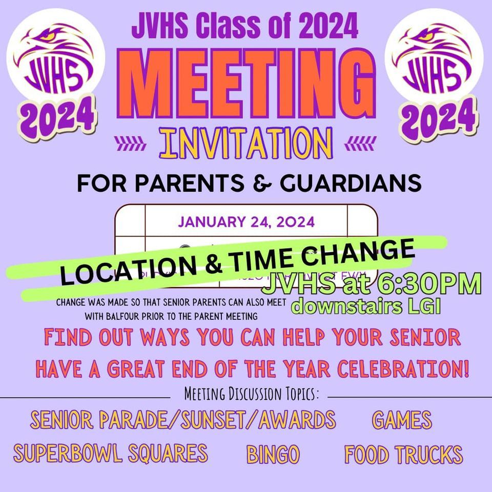 JVHS Class of 2024 Meeting, Jersey Village High School, January 24 2024