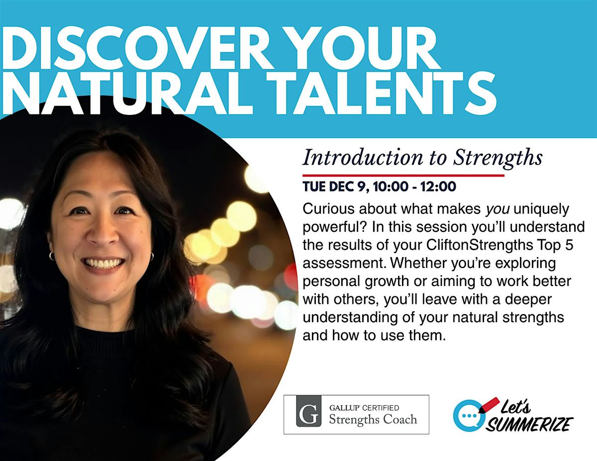 Intro to Strengths: Discover Your Natural Talent with Summer Koide, 9 December | Event in Wayzata | AllEvents