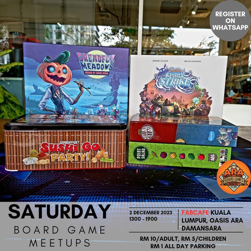 Weekly Board Game Meetup 2 December 2023, FabCafe Kuala Lumpur