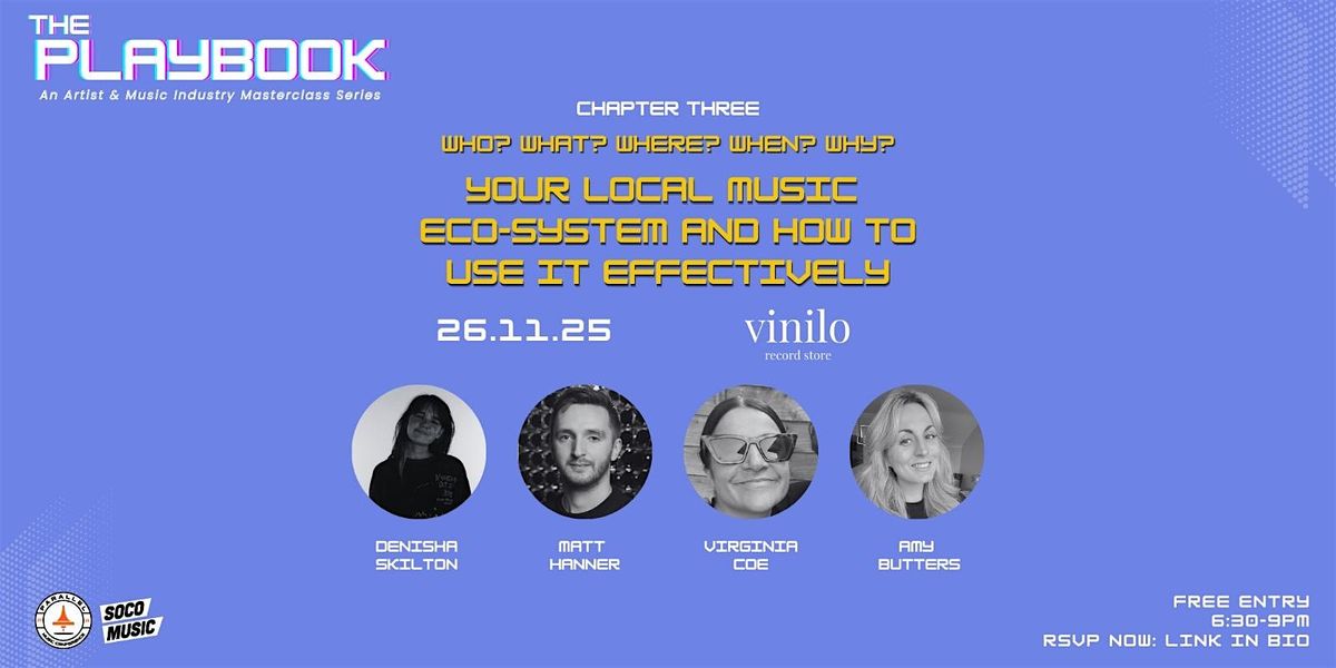 The Playbook: Chapter 3 - Your Local Music Ecosystem, 26 November | Event in Southampton | AllEvents