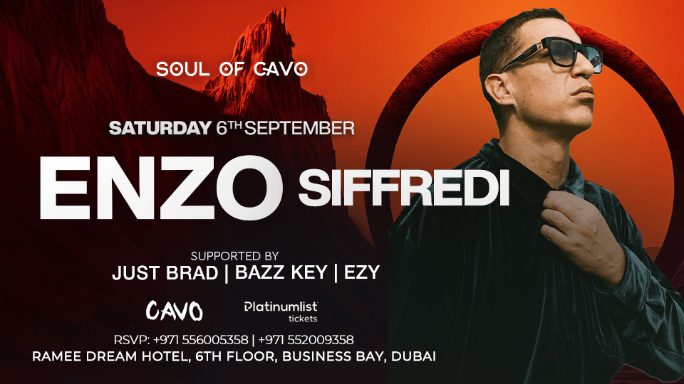 Soul of Cavo Presents Enzo Siffredi Live in Dubai, 6 September | Event in Dubai | AllEvents