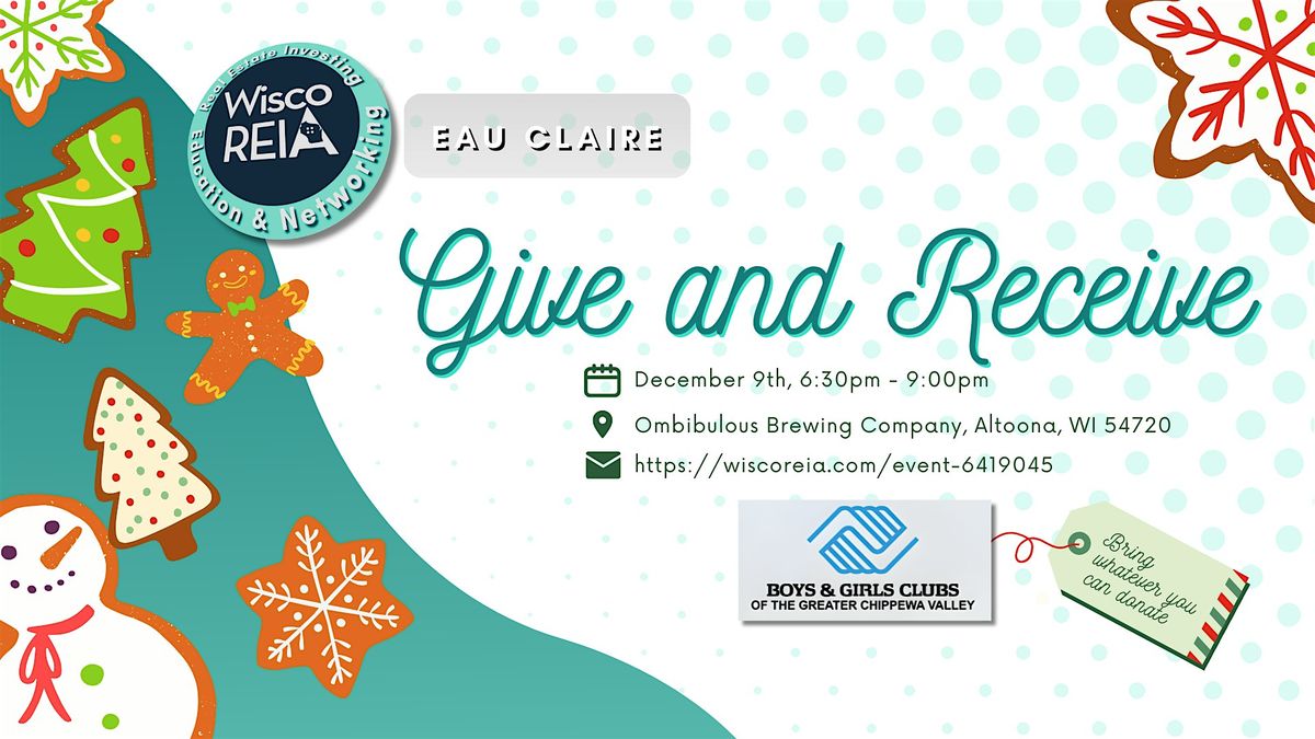 WiscoREIA Eau Claire: Christmas Party: Give & Receive, 9 December | Event in Altoona | AllEvents