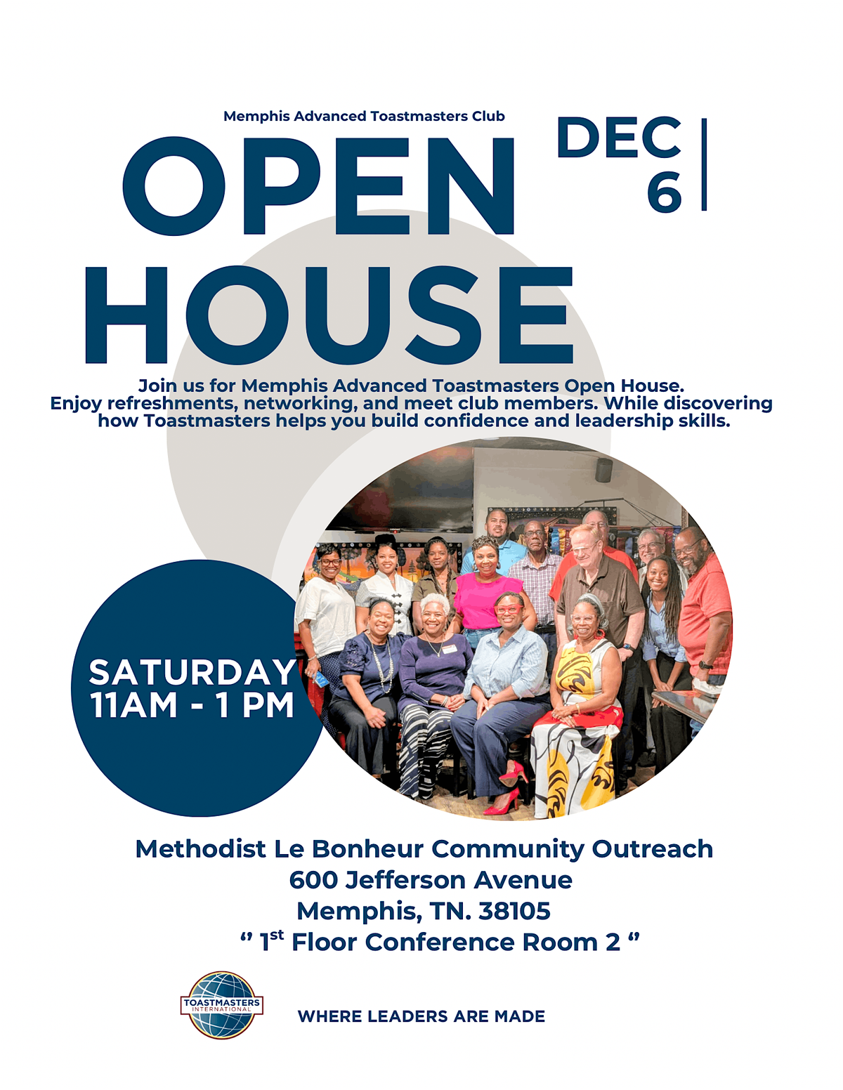 Toastmasters Open House!, 6 December | Event in Memphis | AllEvents