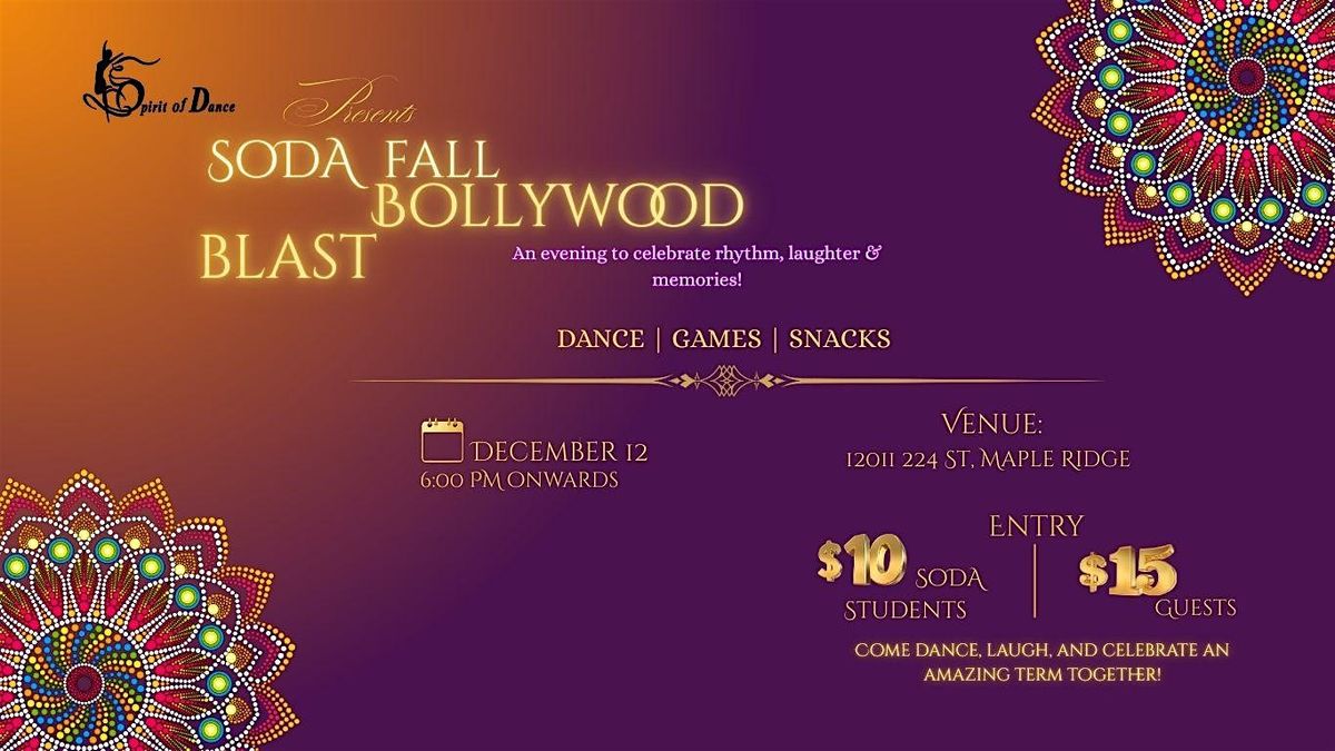 SoDA Fall Bollywood Blast, 12 December | Event in Maple Ridge | AllEvents