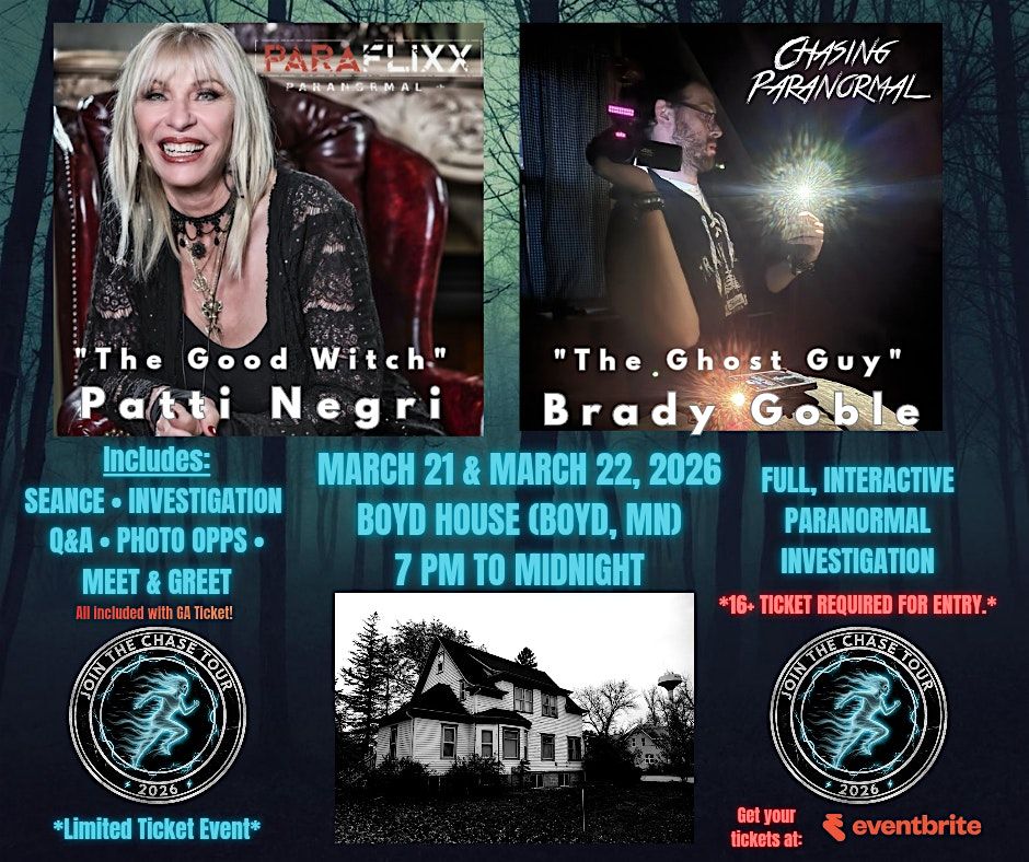 Day 1: Boyd House (Join the Chase Tour 2026) w/ Patti Negri, 21 March | Event in Boyd | AllEvents
