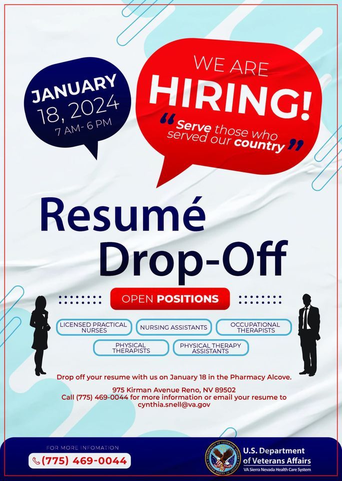 Were Hiring Resume Drop, 975 Kirman Avenue Reno, NV, United States