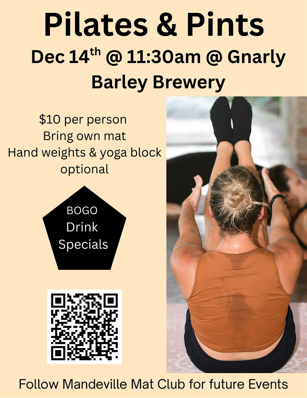 Pilates & Pints, 14 December | Event in Hammond | AllEvents