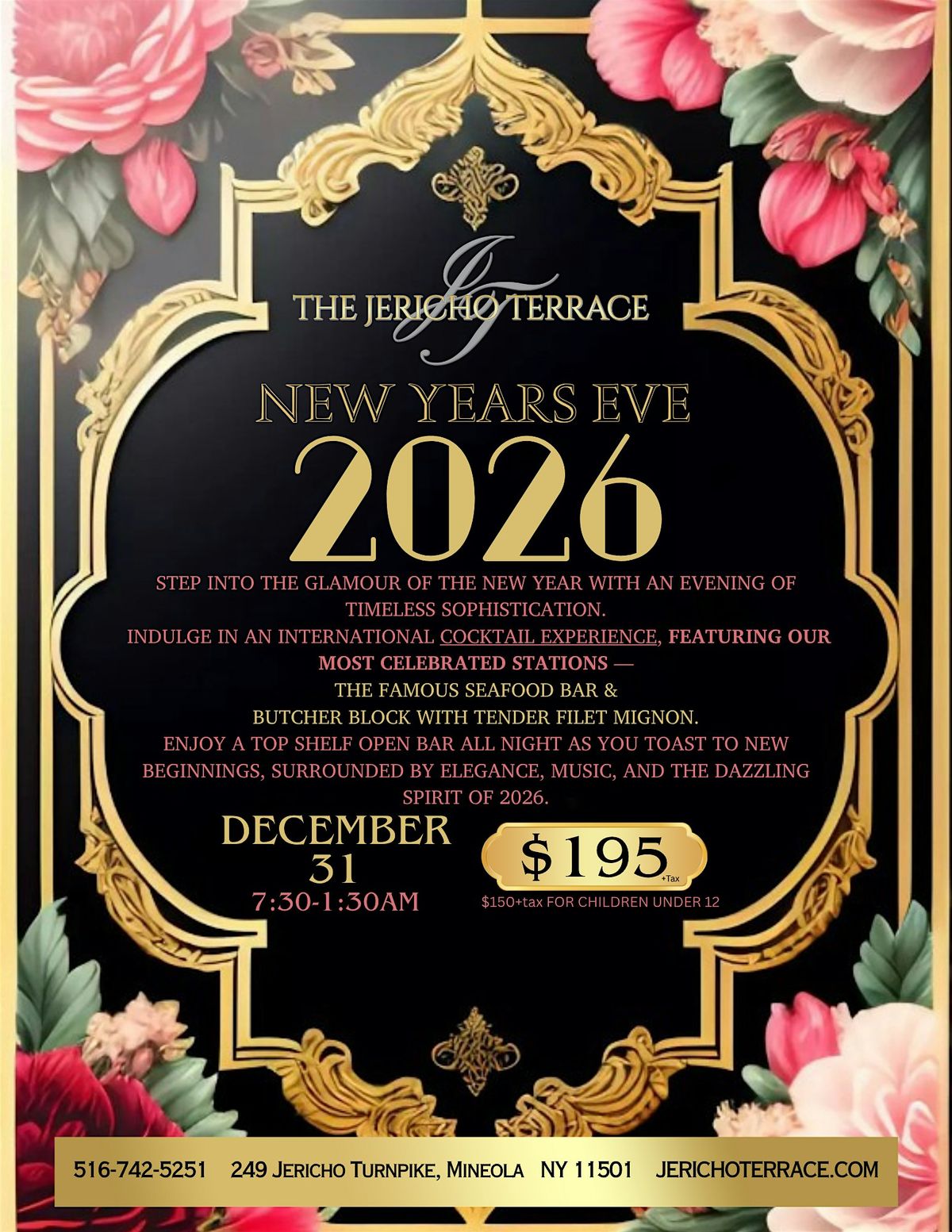 Jericho Terrace New Years Eve Cocktail Gala, 31 December | Event in Mineola | AllEvents