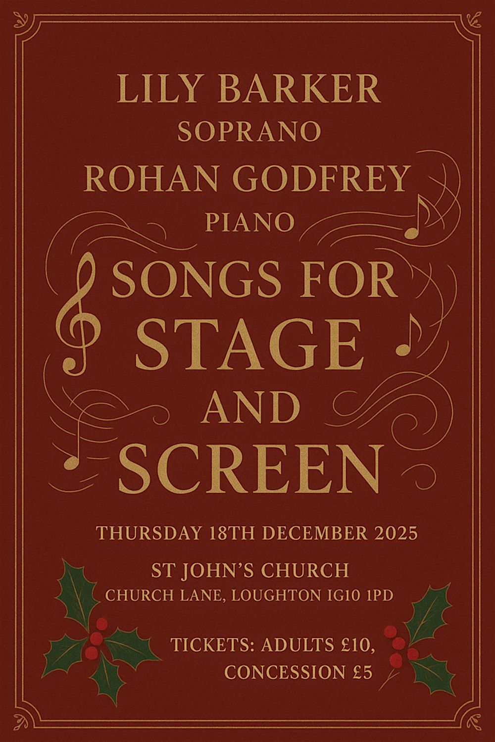 Lily Barker & Rohan Godfrey, Songs for Stage & Screen, 18 December | Event in Loughton | AllEvents