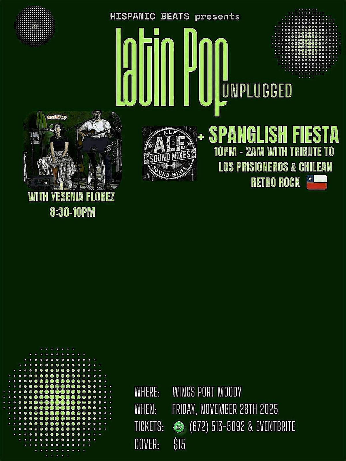 Latin Pop Unplugged + Spanglish Fiesta 28NOV, 28 November | Event in Port Moody | AllEvents