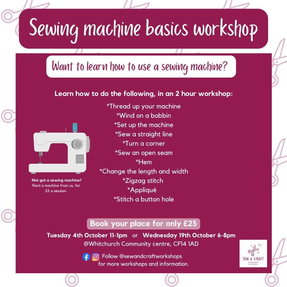 Sewing machine basics Daytime, Whitchurch Community Centre
