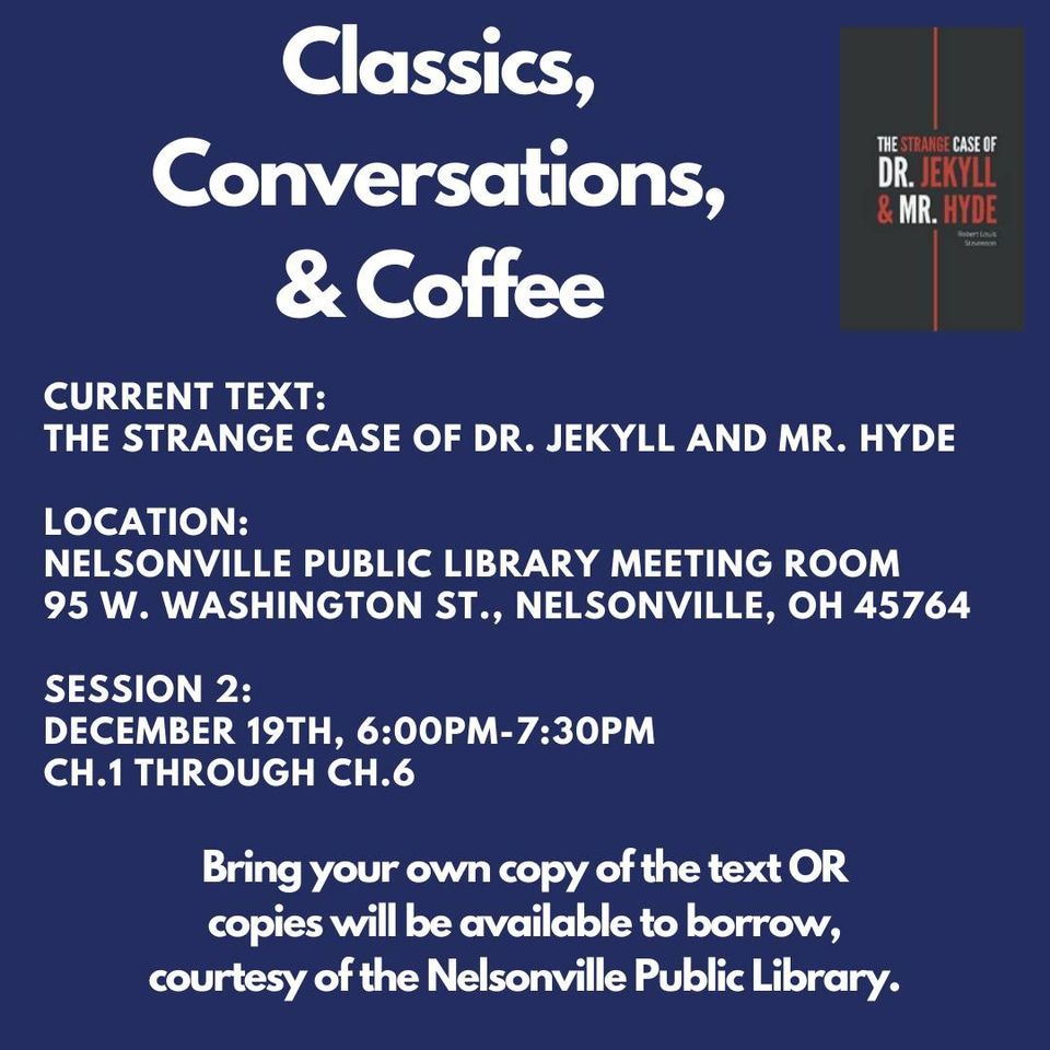 Classics, Conversations, & Coffee, Nelsonville Public Library, 19 ...
