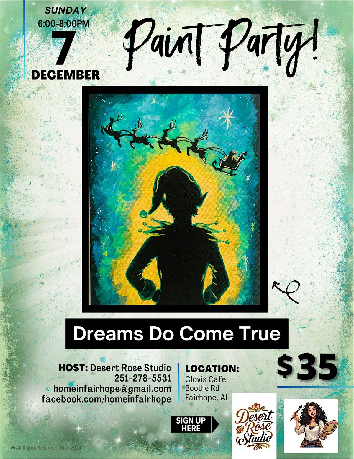 Dreams Do Come True Paint and Sip Party!, 7 December | Event in Fairhope | AllEvents