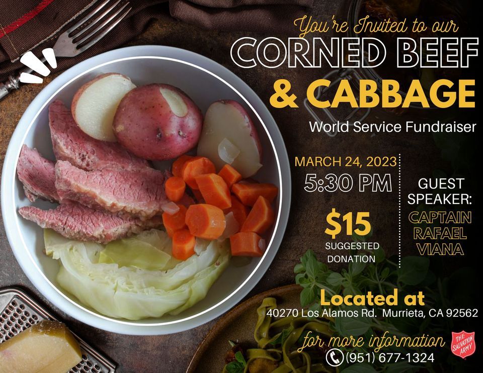 Corned Beef and Cabbage World Service Fundraiser, 40270 Los Alamos Rd
