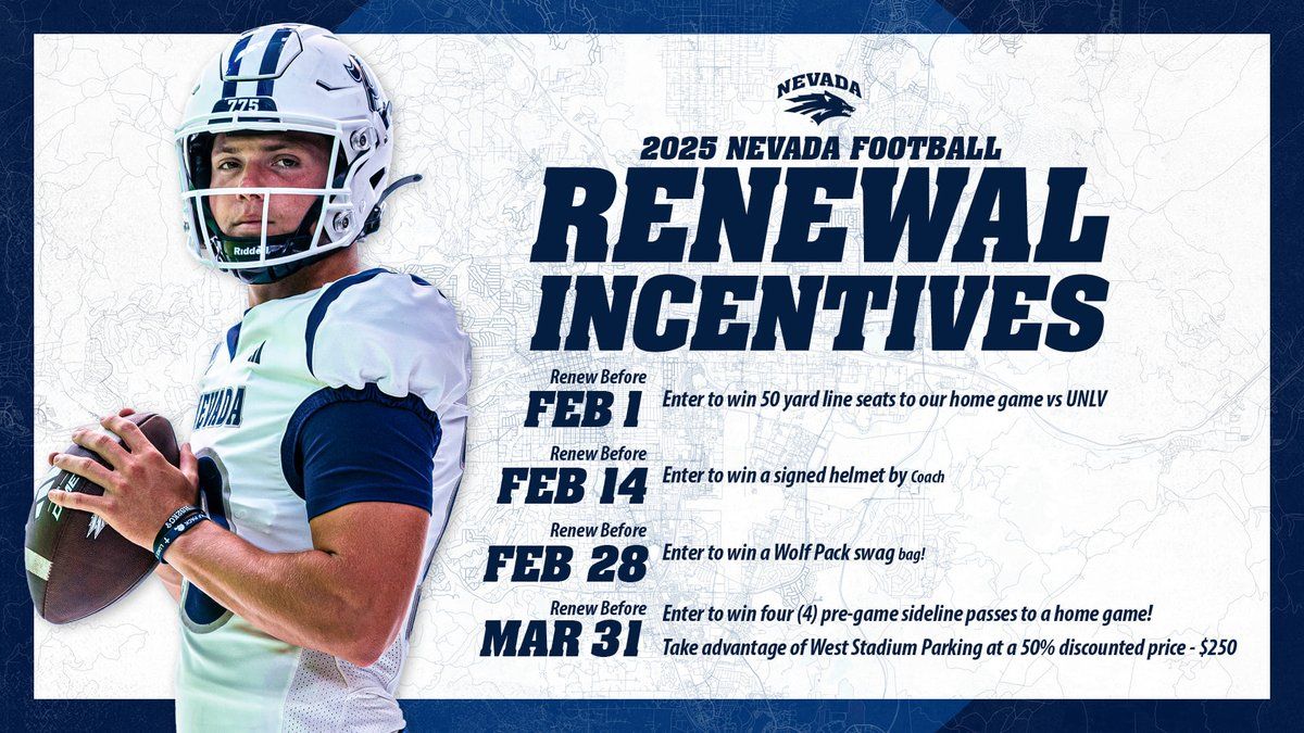 2025 Nevada Wolf Pack Football Season Tickets (Includes Tickets To All Regular Season Home Games), 4 September