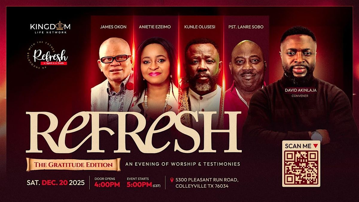 REFRESH - The Gratitude Edition, 20 December | Event in Colleyville | AllEvents