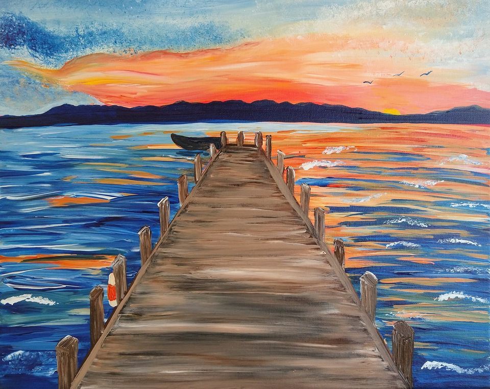 Sunset on the Dock Paint and Sip, PaintnGogh, Saratoga Springs