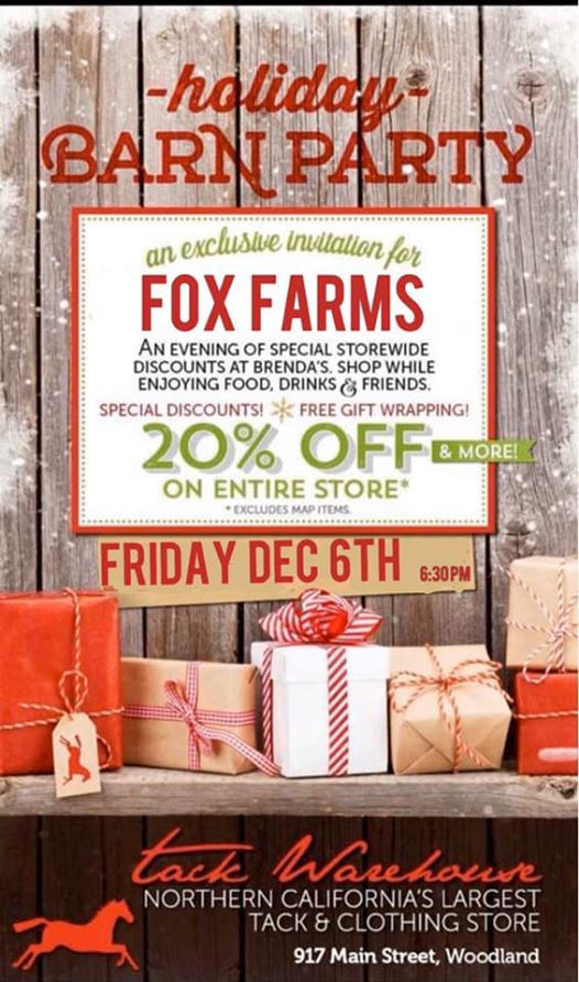 Fox Farms Private Barn Party Night At Tack Warehouse Woodland