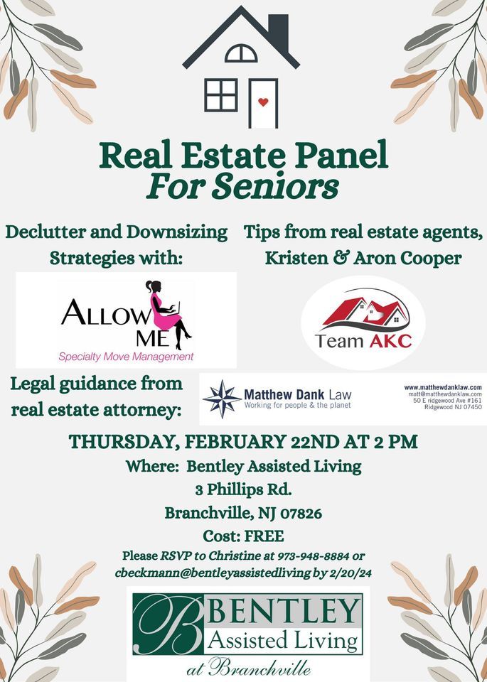 Real Estate Panel for Seniors, Bentley Assisted Living at Branchville