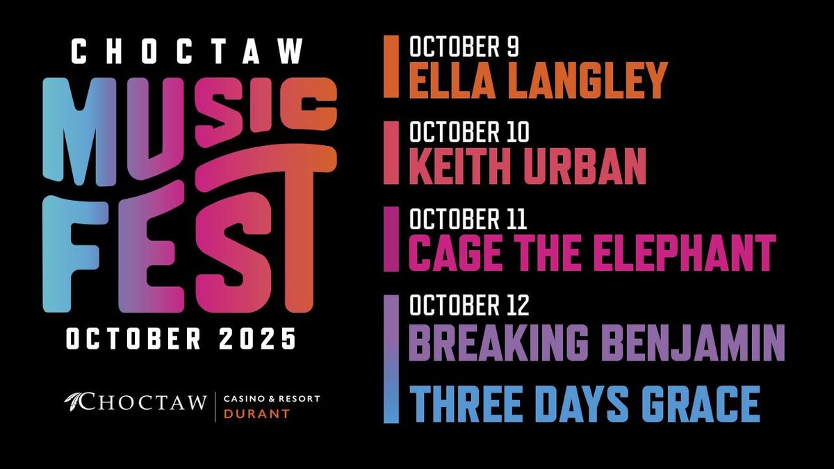 Breaking Benjamin & Three Days Grace: Choctaw Music Fest 2025, 13 October | Event in Durant | AllEvents