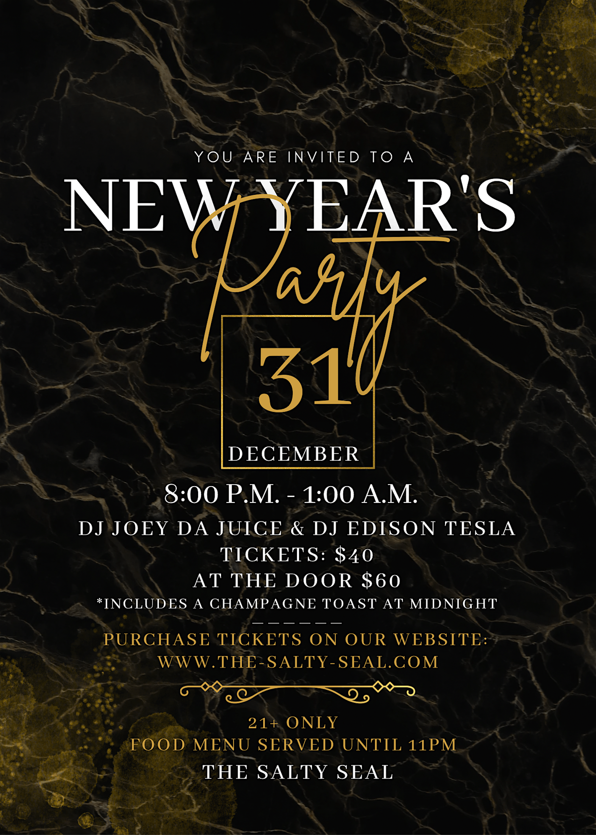 New Years Party @ The Salty Seal, 31 December | Event in Monterey | AllEvents