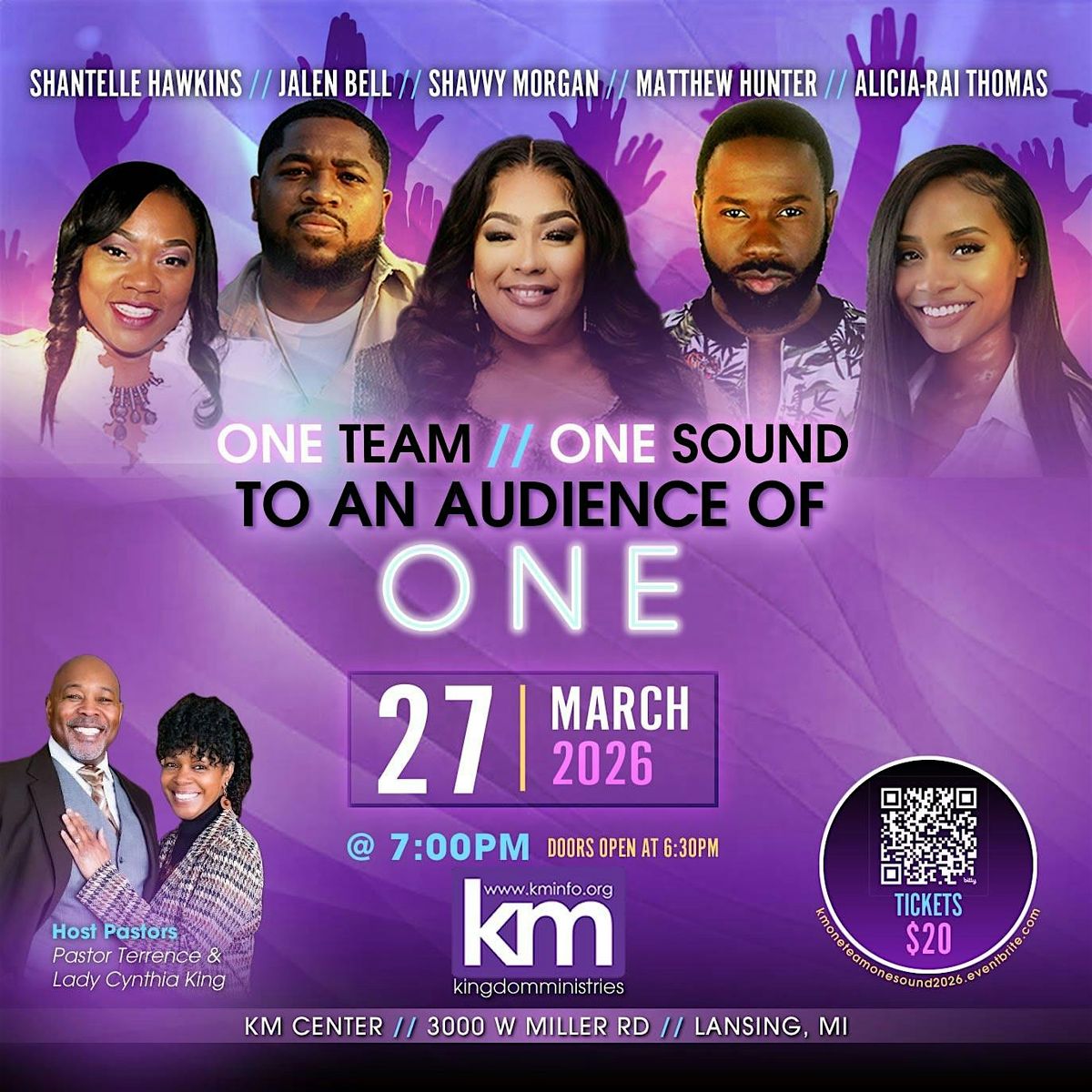 One Team//One Sound- TO AN AUDIENCE OF ONE, 27 March | Event in Lansing | AllEvents