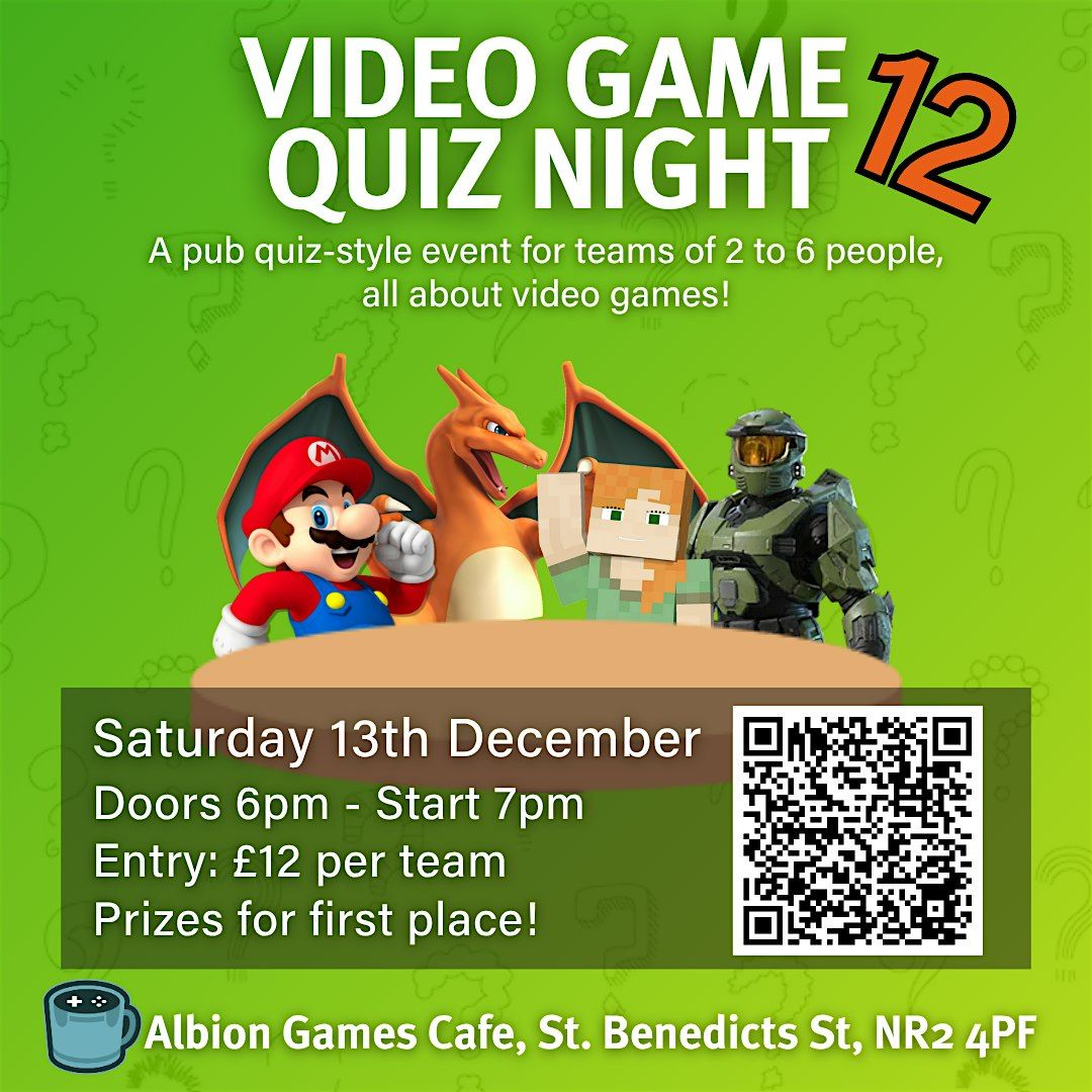 Video Game Quiz Night 12, 13 December | Event in Norwich | AllEvents