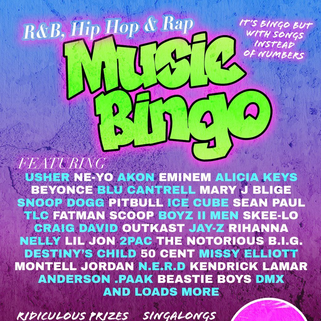 R&B, Hip Hop & Rap Music Bingo, 28 November | Event in Middlesbrough | AllEvents