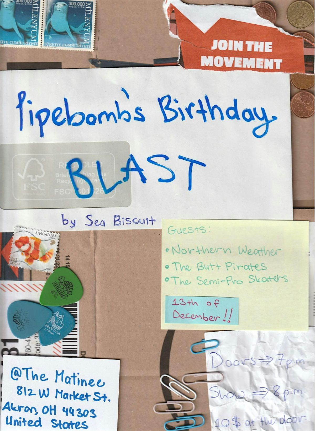 Pipebomb's Birthday Blast feat. Sea Biscuit, Northern Weather + more, 13 December | Event in Akron | AllEvents