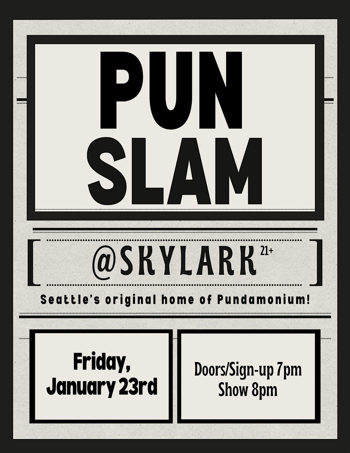 Classic Pun Slam! Seattle!