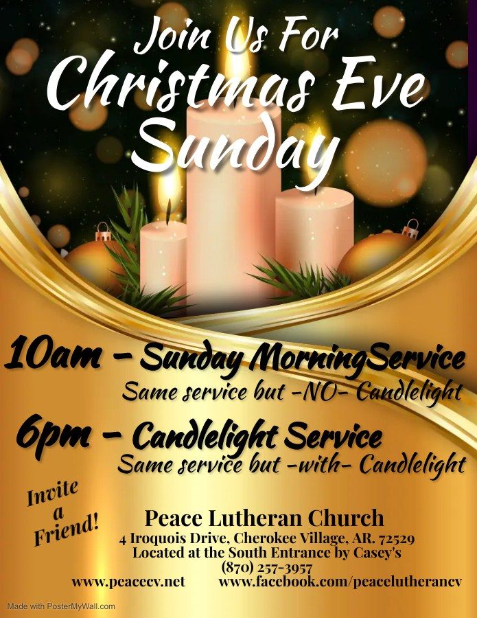 Christmas Eve Candlelight Service, Peace Lutheran Church, Cherokee
