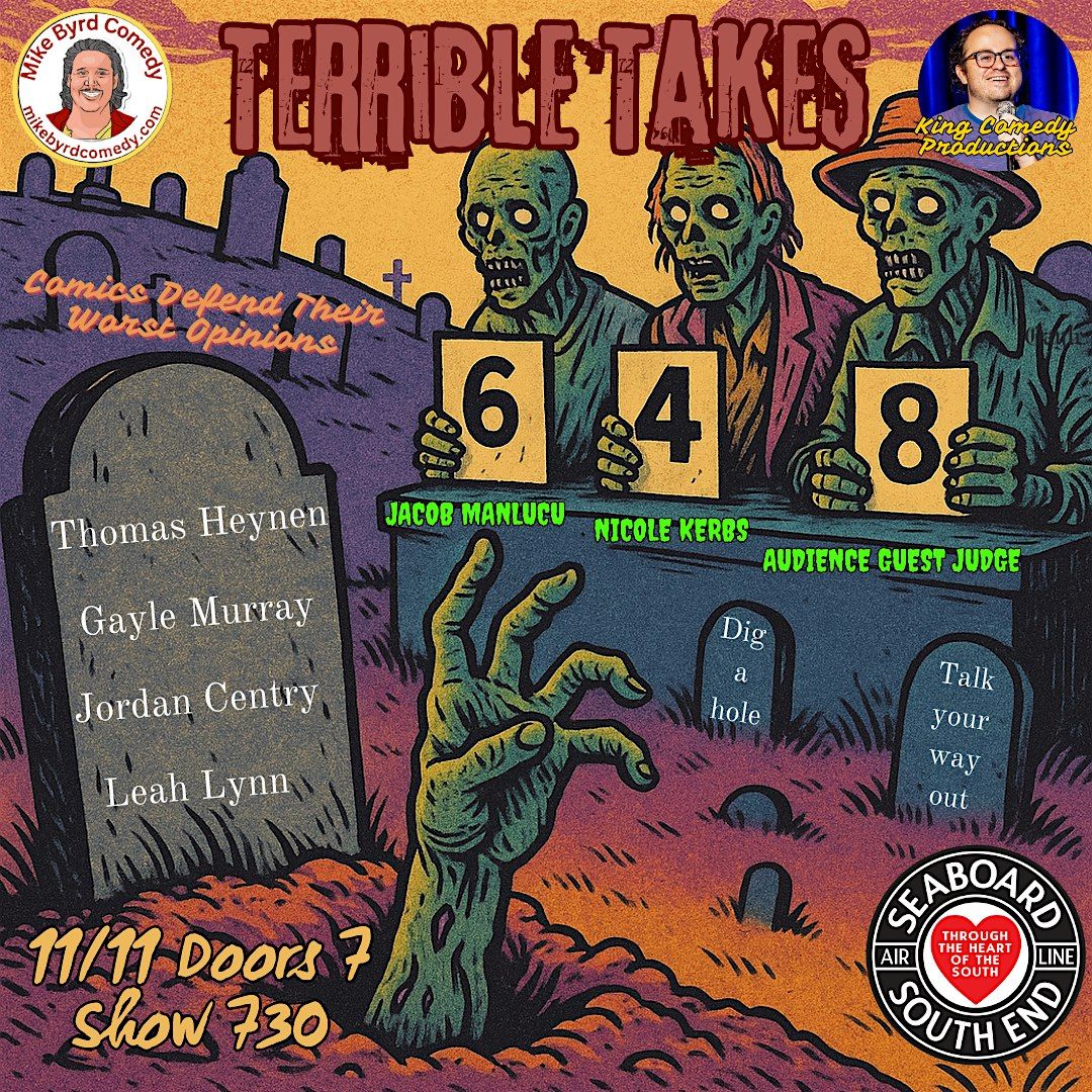 Terrible Takes - A Comedy Experience, 16 December | Event in Charlotte | AllEvents