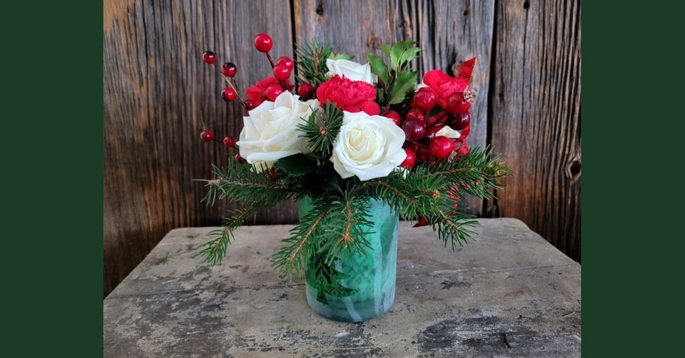 Winterberry & Roses Arrangement, Casey's Outdoor Solutions Garden