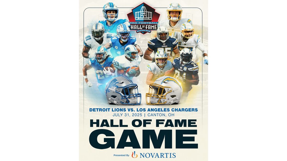NFL Hall Of Fame Game - Detroit Lions vs Los Angeles Chargers Tickets, 31 July | Event in Canton | AllEvents