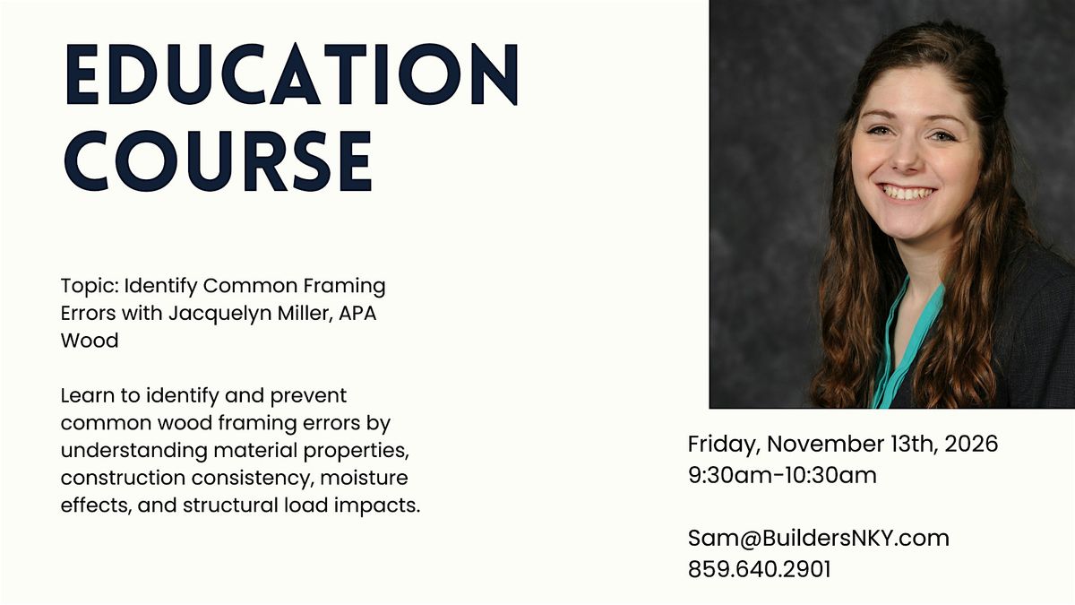 Identify Common Framing Errors, 13 November | Event in Erlanger | AllEvents