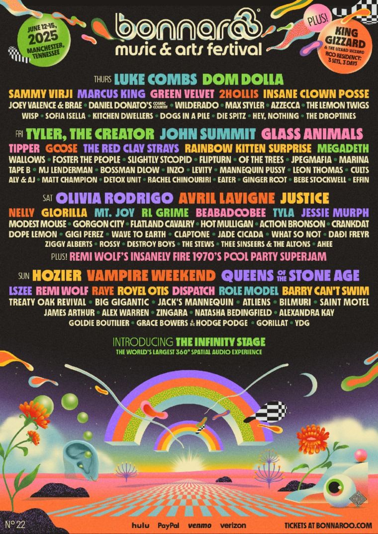 Bonnaroo Music & Arts Festival: Luke Combs  Tyler the Creator  Olivia Rodrigo & Hozier - 4 Day Pass, 11 June