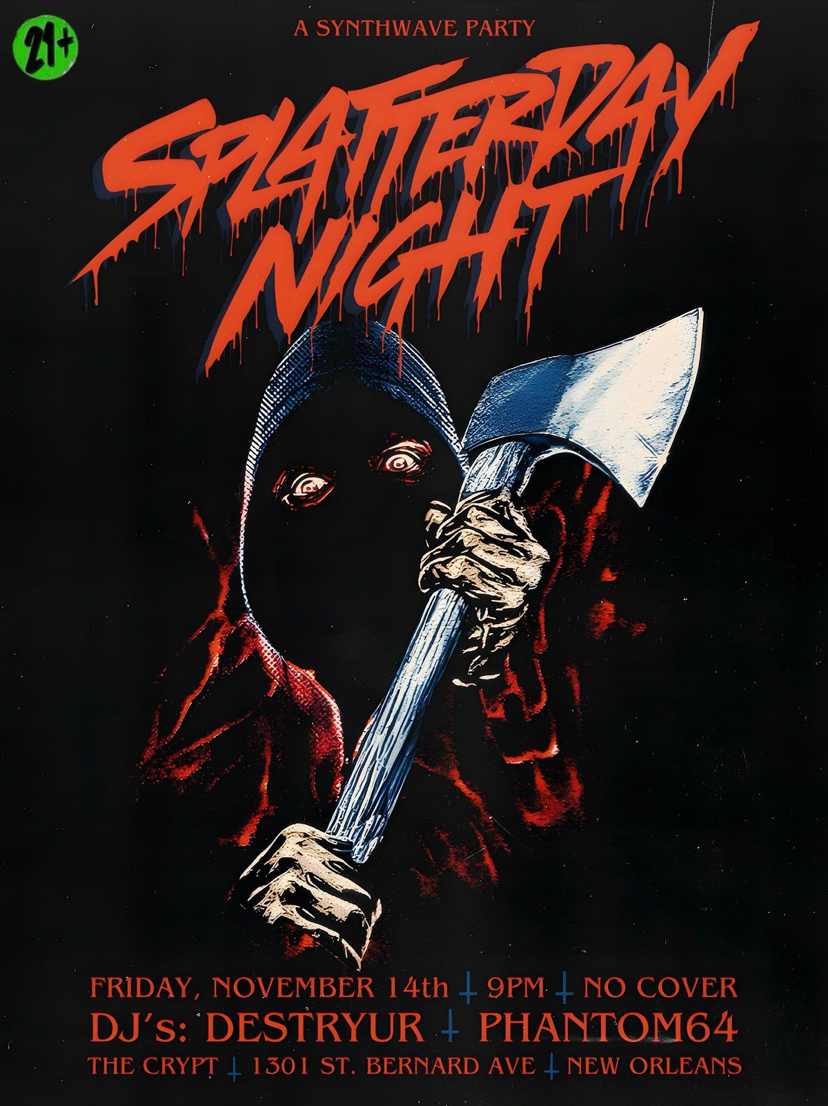 Splatterday Night (A Synthwave Party), 28 November | Event in New Orleans | AllEvents