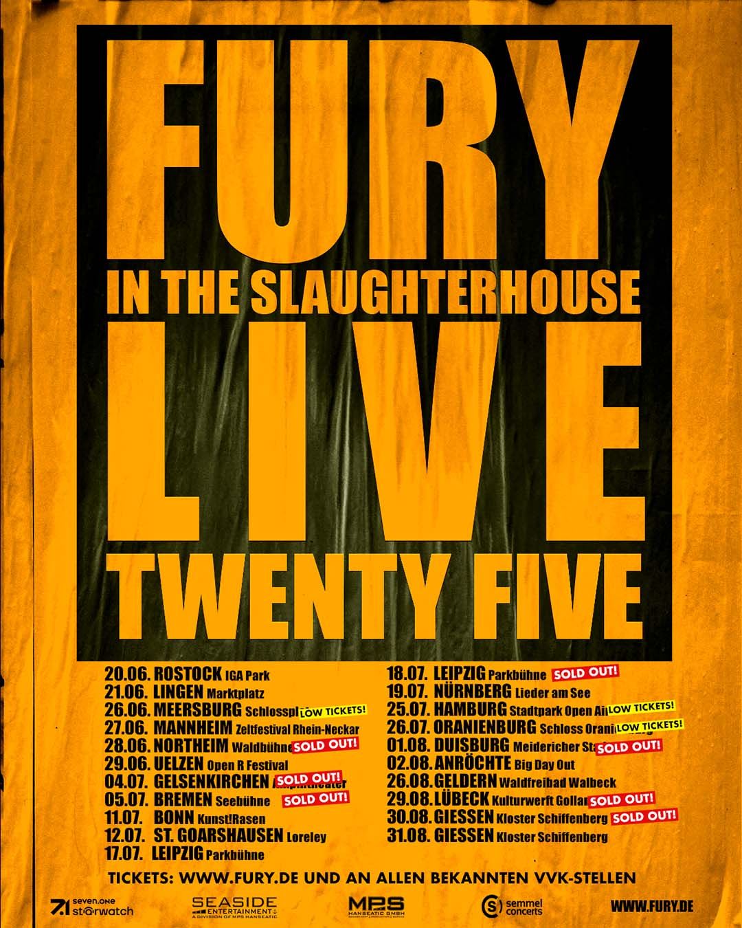 Fury in the Slaughterhouse Bielefeld Tickets, 21 August | Event in Bielefeld | AllEvents