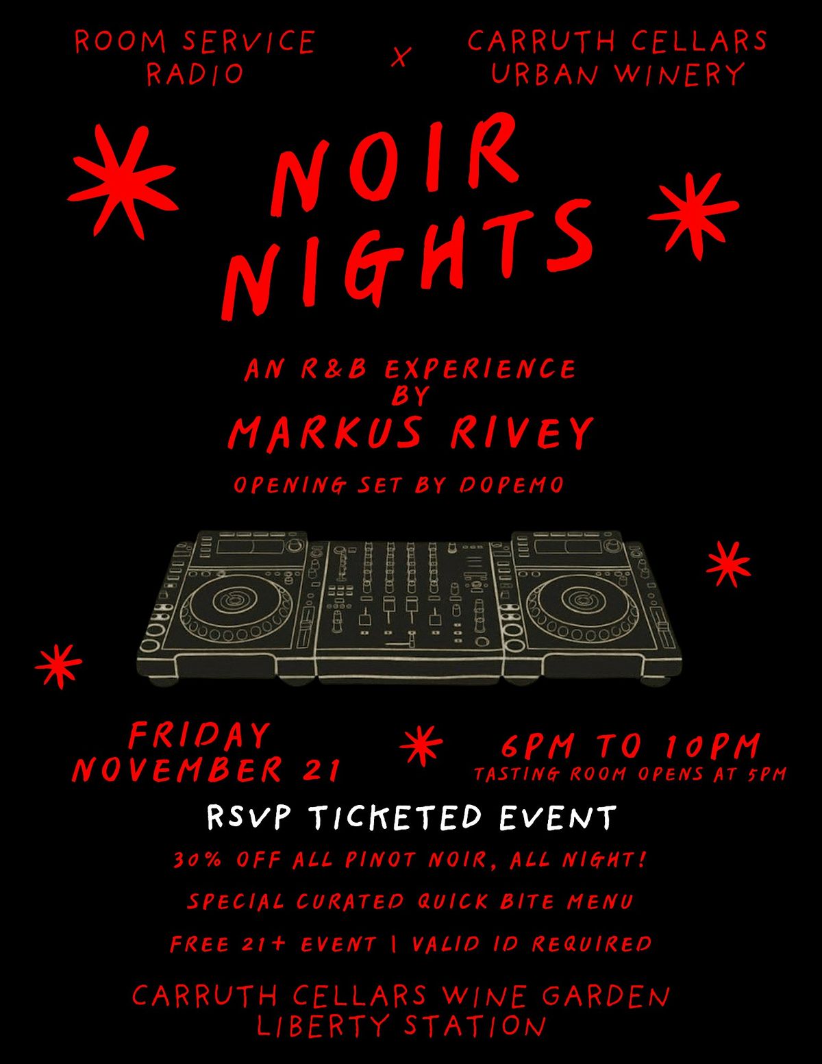 Noir Nights: R&B and Wine at Carruth Cellars Wine Garden w/ DJ Markus ...