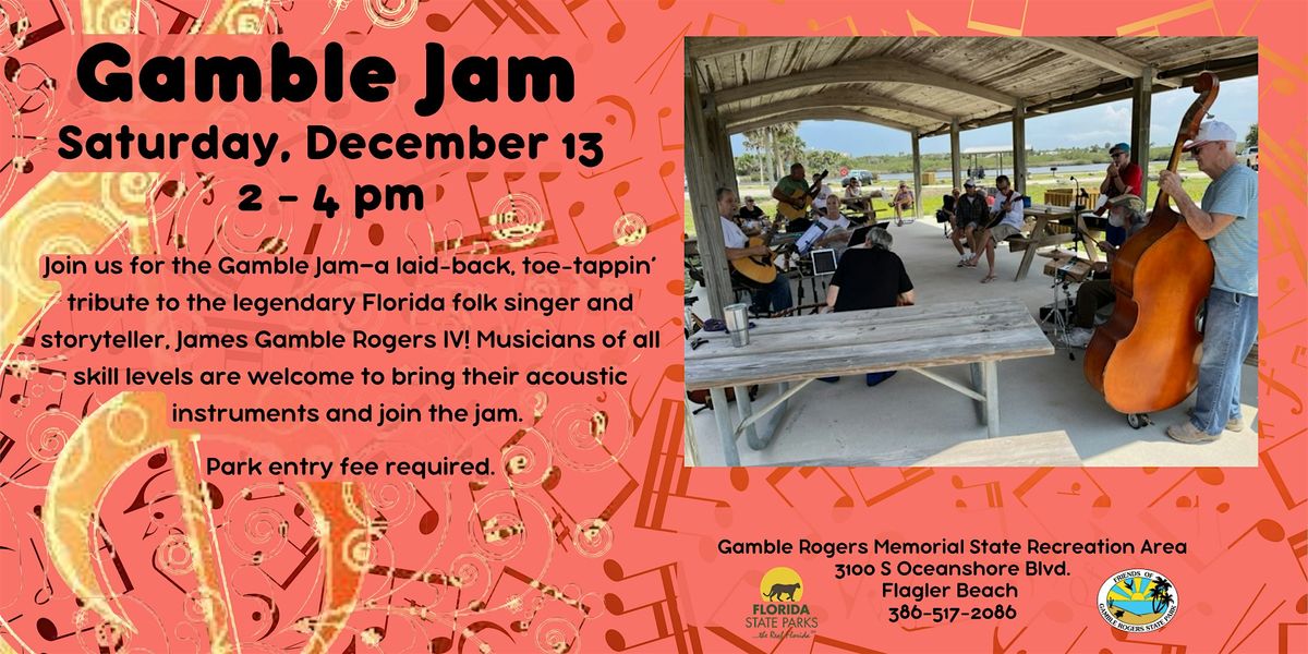 Gamble Jam, 13 December | Event in Flagler Beach | AllEvents