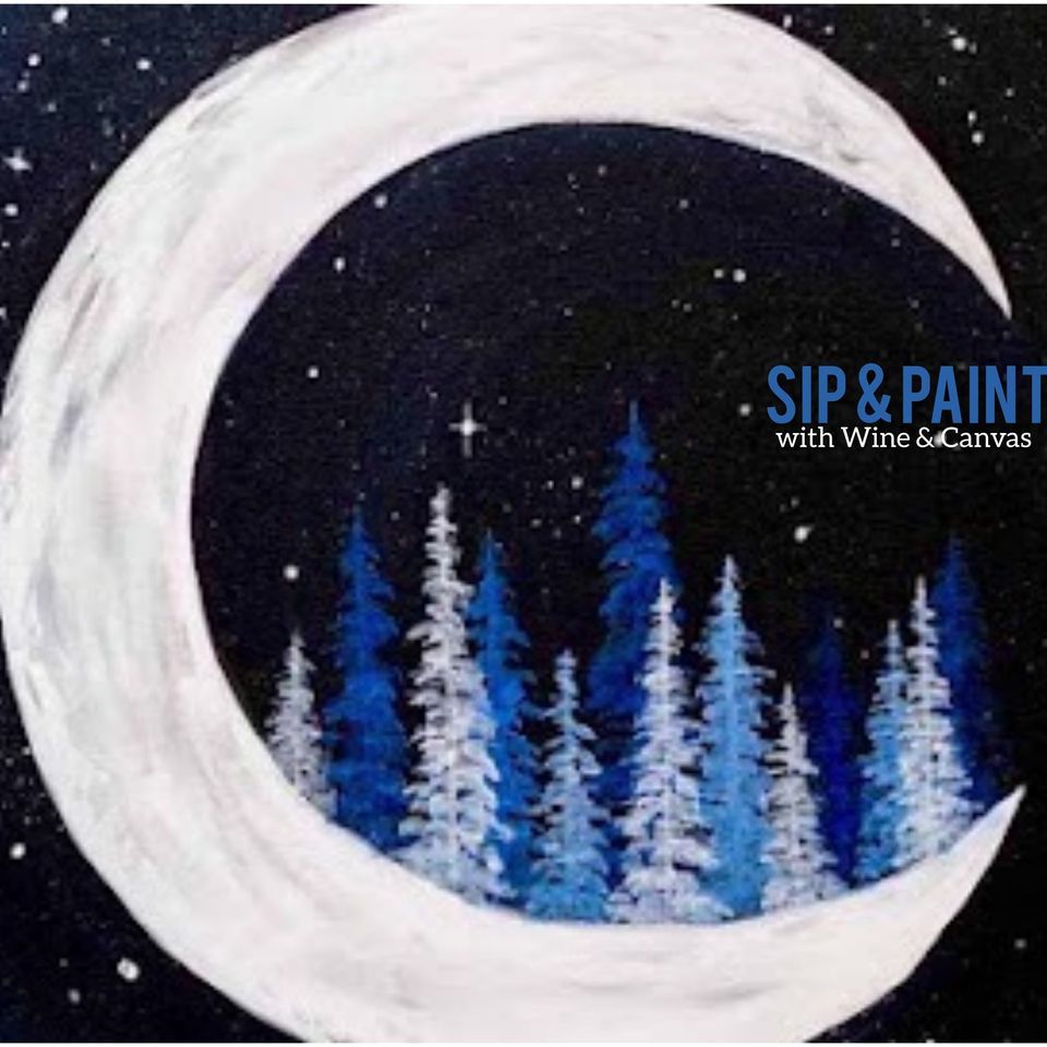 Sip & Paint with Wine & Canvas Winter Moon, Golden Hind Wine Bar