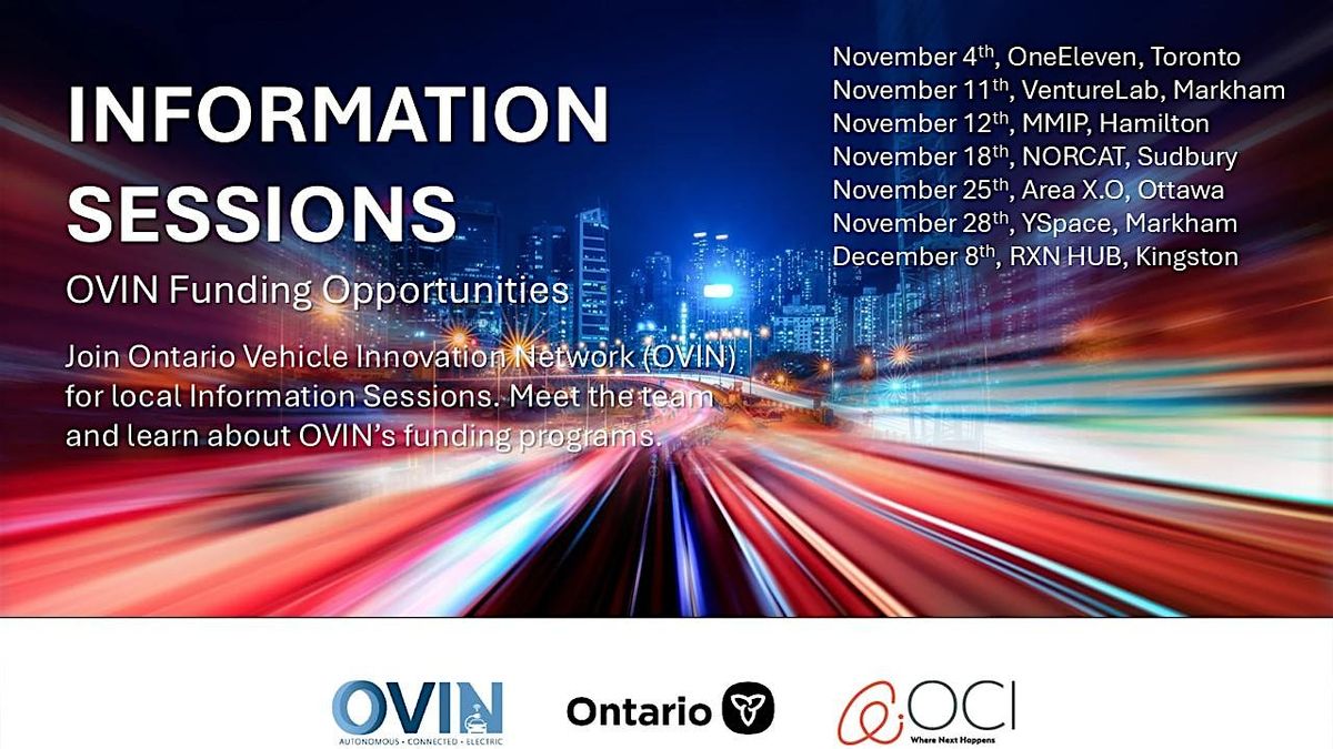 OVIN funding programs Information session, Kingston, 8 December | Event in Kingston | AllEvents